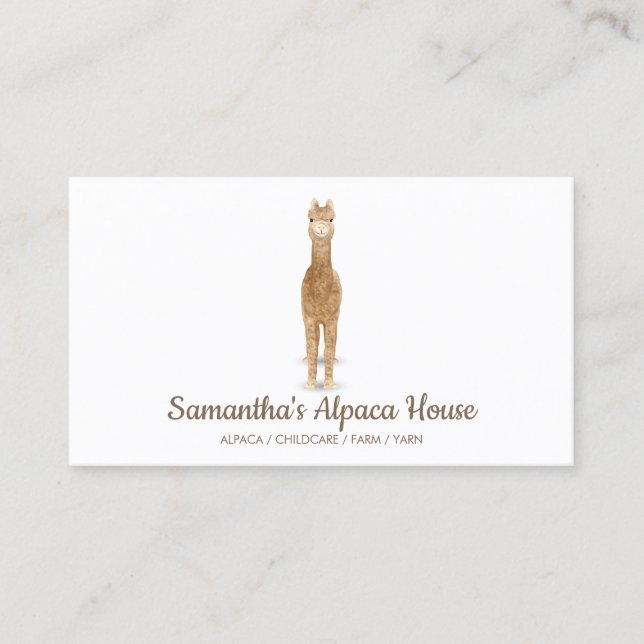 Tarjeta De Visita Granja de Alpacas Simple (Anverso)