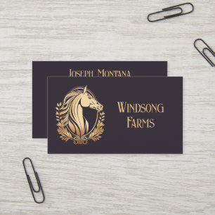 Tarjeta De Visita Granja de Caballos Equina Personalizada con Clase