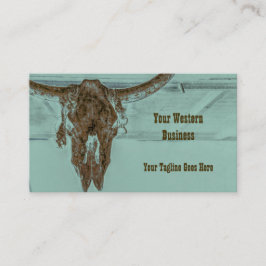 Tarjeta De Visita Granja de cráneo de vaca de toro Verde azulada occ
