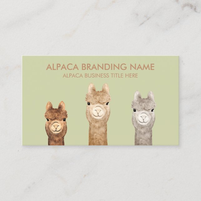 Tarjeta De Visita Granja de cría de alpacas (Anverso)