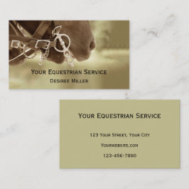 Tarjeta De Visita Granja de equino verde marrón occidental