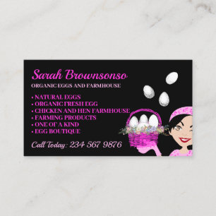 Tarjeta De Visita Granja de gallinas ponedoras de huevos orgánicos n
