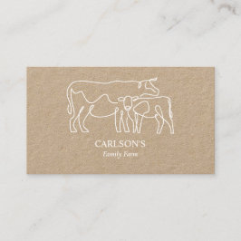 Tarjeta De Visita Granja de ganado de la familia Kraft blanco modern