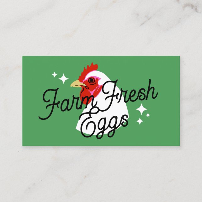 Tarjeta De Visita Granja de guiones retro Huevos frescos (Anverso)