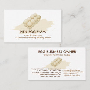 Tarjeta De Visita Granja de huevos de gallina floral acuarela