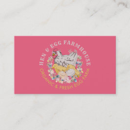 Tarjeta De Visita Granja de huevos de gallina rosa