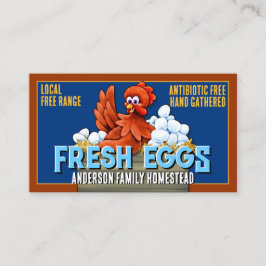 Tarjeta De Visita Granja de huevos frescos coloridos de huevo de gra
