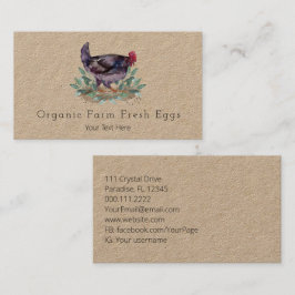 Tarjeta De Visita Granja de huevos frescos Pollos huertos orgánicos