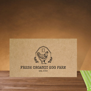 Tarjeta De Visita Granja de huevos orgánicos Pollo Rústico