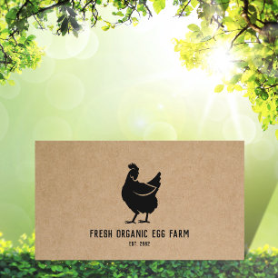 Tarjeta De Visita Granja de huevos orgánicos Pollo Rústico