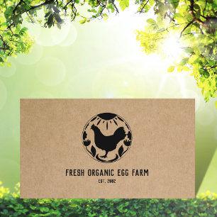 Tarjeta De Visita Granja de huevos orgánicos Pollo Rústico