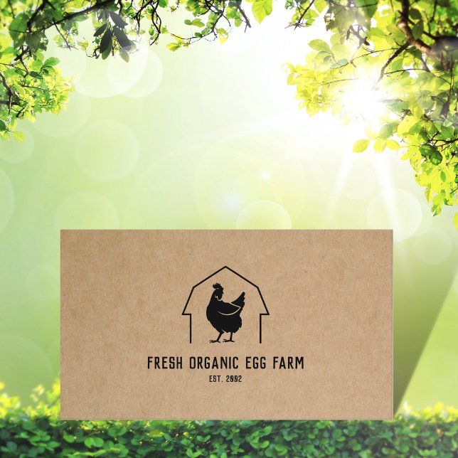 Tarjeta De Visita Granja de huevos orgánicos Pollo Rústico (Subido por el creador)