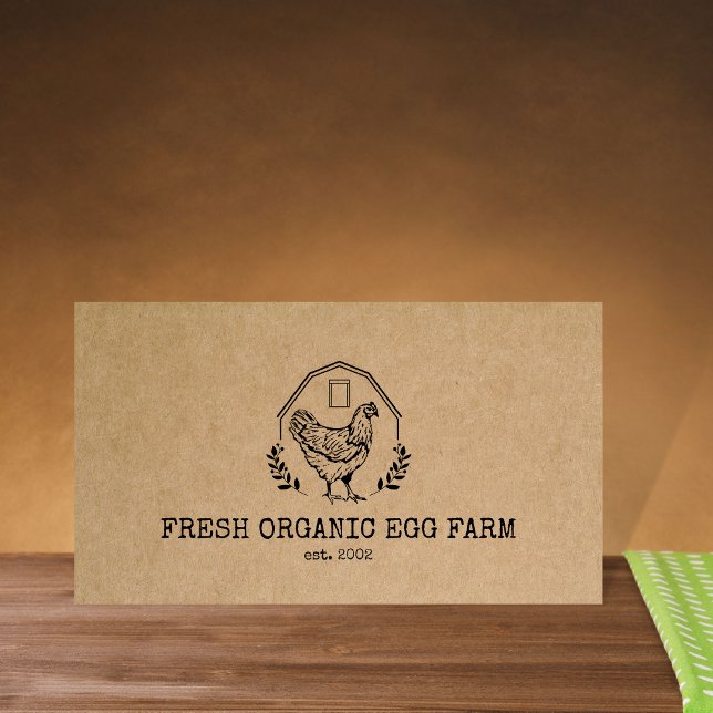 Tarjeta De Visita Granja de huevos orgánicos Pollo Rústico (Subido por el creador)