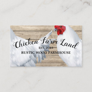 Tarjeta De Visita Granja de Huevos Orgánicos Rústicos de Gallina