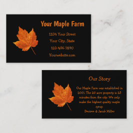 Tarjeta De Visita Granja de jarabe de arce Naranja de pasto negro Rú