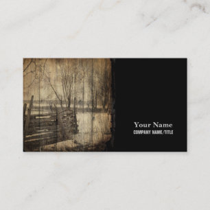 Tarjeta De Visita Granja de madera vieja primitiva de la cerca del