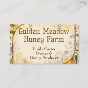 Tarjeta De Visita Granja de Miel Golden Meadow Reina Abeja Flores Si