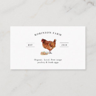Tarjeta De Visita Granja de pollo elegante y huevo fresco