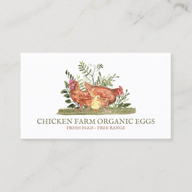 Tarjeta De Visita Granja de pollo Huevos frescos (Anverso)