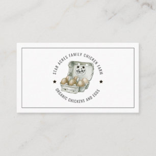 Tarjeta De Visita Granja de pollo Huevos orgánicos frescos