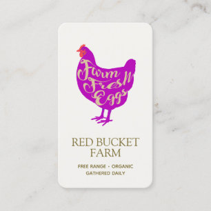 Tarjeta De Visita Granja de pollo Retro de huevos frescos