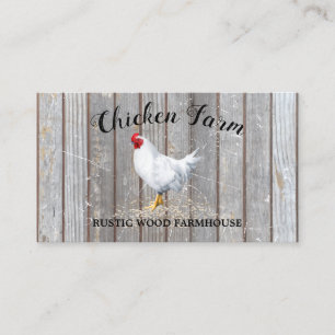 Tarjeta De Visita Granja de Pollos Huevo Rústico