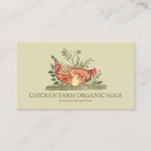 Tarjeta De Visita Granja de pollos patrimoniales