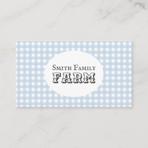 Tarjeta De Visita Granja del País Azul de Gingham, Shabby Chic