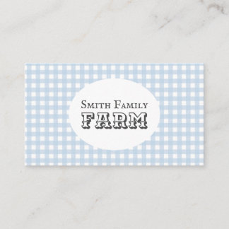 Tarjeta De Visita Granja del País Azul de Gingham, Shabby Chic