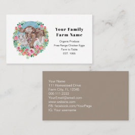 Tarjeta De Visita Granja familiar Jardín de mercado de vacas de poll