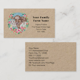 Tarjeta De Visita Granja familiar Jardín de mercado de vacas de poll