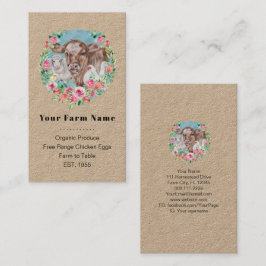 Tarjeta De Visita Granja familiar Jardín de mercado de vacas de poll