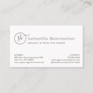 Tarjeta De Visita Granja fotográfica personalizado Huevos frescos