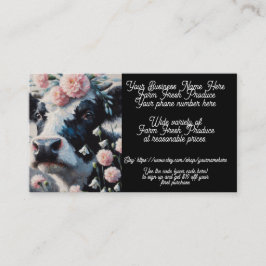 Tarjeta De Visita Granja Fresca Producción Holstein Cow Tienda Etsy