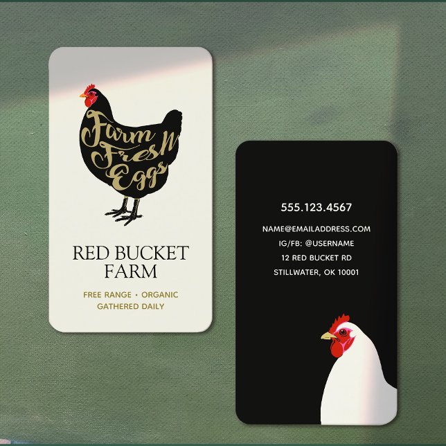 Tarjeta De Visita Granja fresca Retro de huevos de pollo (Subido por el creador)