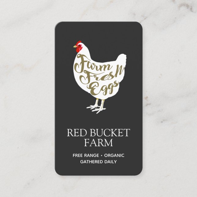 Tarjeta De Visita Granja fresca Retro de huevos de pollo (Anverso)