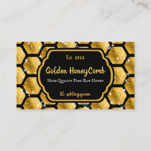 Tarjeta De Visita Granja Gold Pureraw Glitz Honeycomb