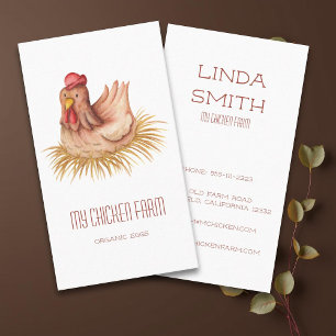 Tarjeta De Visita Granja Hen Hen, proveedor de huevos de granjero