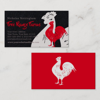 Tarjeta De Visita Granja o restaurante clásico de ropóster rojo