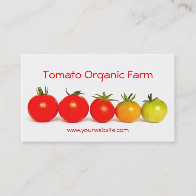 Tarjeta De Visita Granja orgánica del tomate (Anverso)