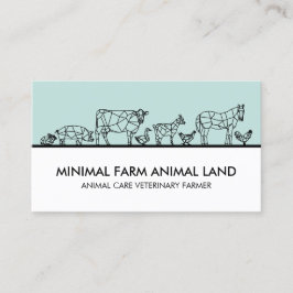 Tarjeta De Visita Granja Pato Vaca Cabra Burro Pollo Cerdo