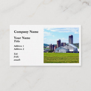 Tarjeta De Visita Granja Pennsylvania Con Silos