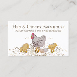Tarjeta De Visita Granja Rustic Chicks Hen