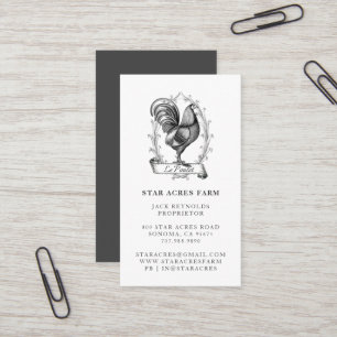 Tarjeta De Visita Granja Rustic Vintage Hen