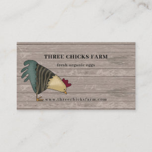 Tarjeta De Visita Granja rústica de pollo y huevos frescos