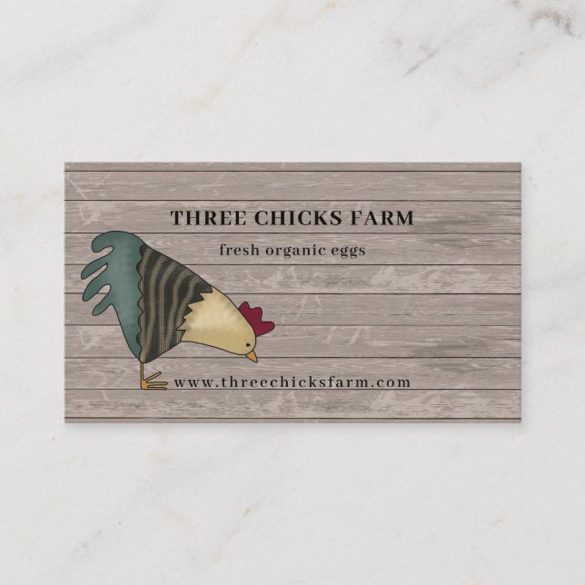 Tarjeta De Visita Granja rústica de pollo y huevos frescos (Anverso)