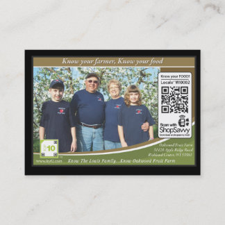 Tarjeta De Visita Granja Shelftalker detectable de la fruta de la