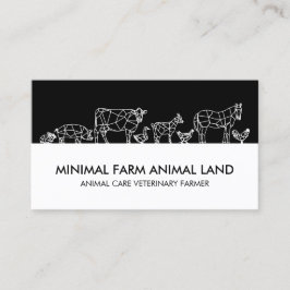 Tarjeta De Visita Granja Silueta Pato Vaca Cabra Burro Pollo Cerdo