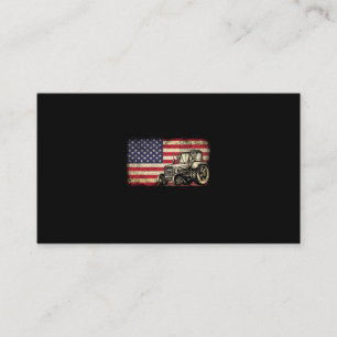 Tarjeta De Visita Granja Tractor América Bandera Patriótica