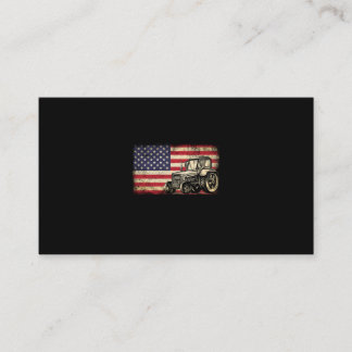 Tarjeta De Visita Granja Tractor América Bandera Patriótica